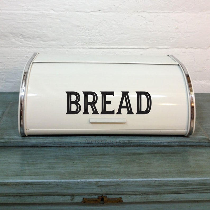 Bread Box Decal computer cut vinyl sticker bread box not Etsy