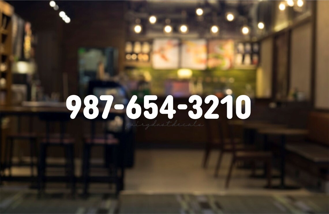 Phone number decal small business window computer cut vinyl Etsy