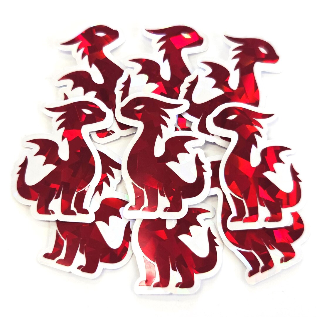 Red Dragons Mini Sticker Set, Sparkly Dragoncore Fantasy Stickers - Etsy