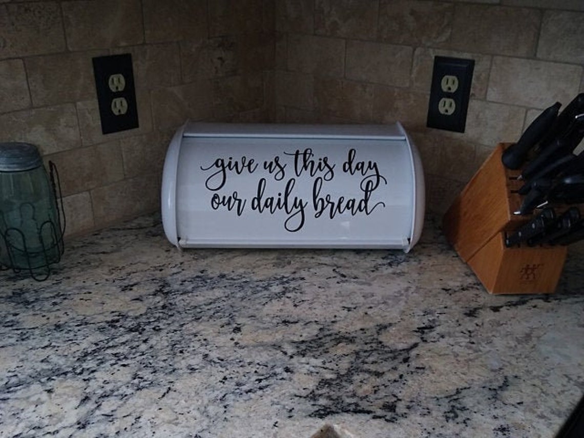 Bread Box Decal give us this day our daily bread religious Etsy
