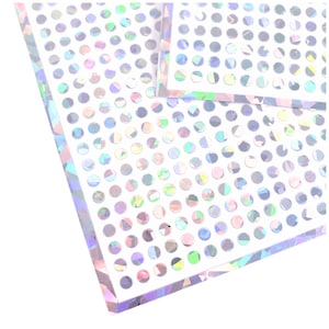 Extra Small Silver Dot Stickers, set of 750 micro sized sparkly holo deco silver dots for daily journals, top loader sleeves and planners.