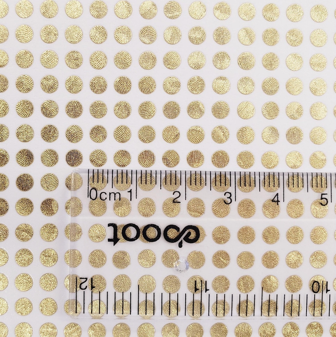 Extra Small Gold Dot Stickers, Set of 750 Micro Sized Golden Dot Vinyl ...