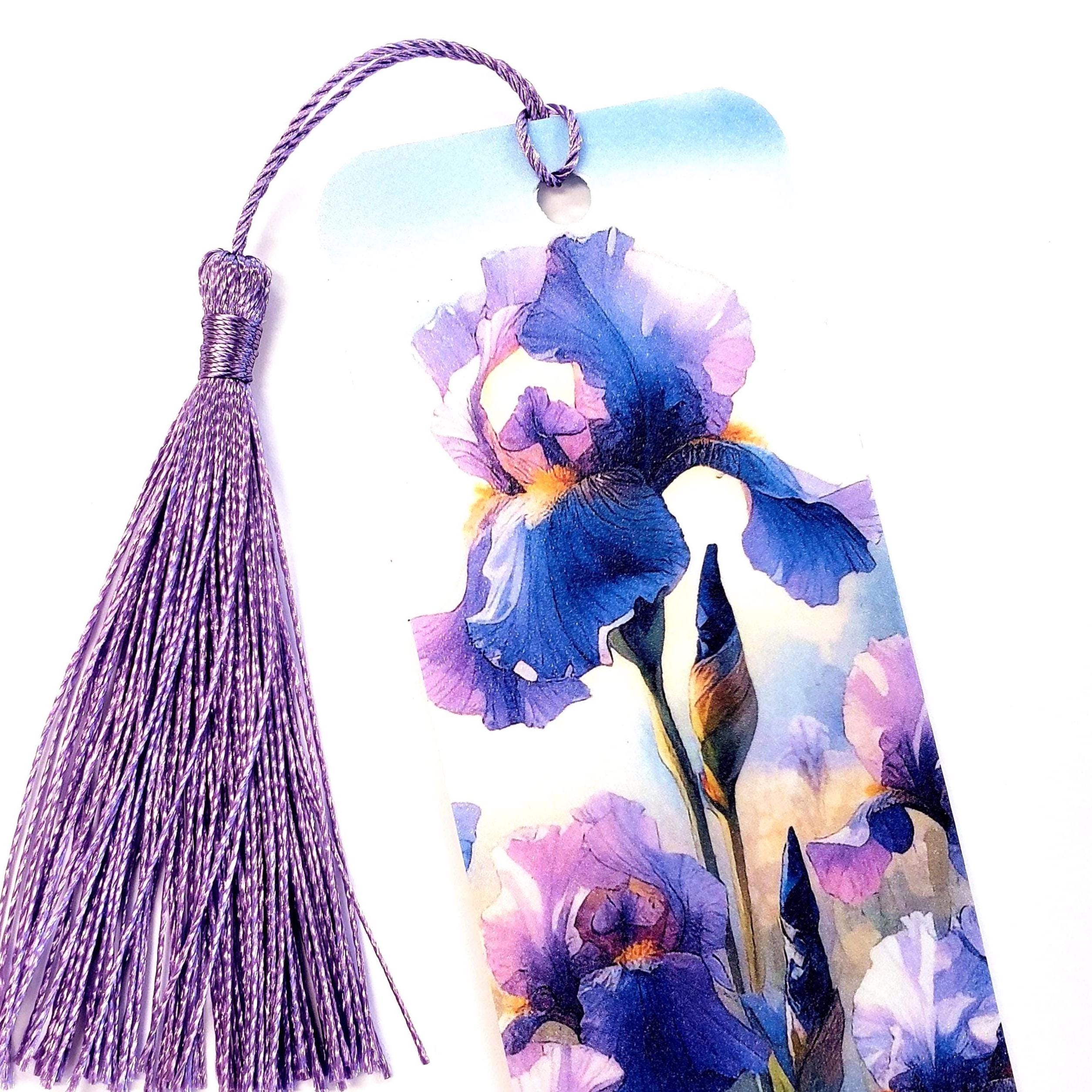 Iris Flower Bookmark – Garden Inspired Tassel Bookmark for Summer Reading, Gifts Under 10, summer gardening, page marker, book club gift