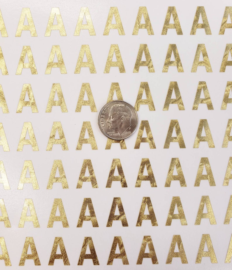 Gold Letter Stickers Set of 50 100 or 200 Single Letter or Etsy