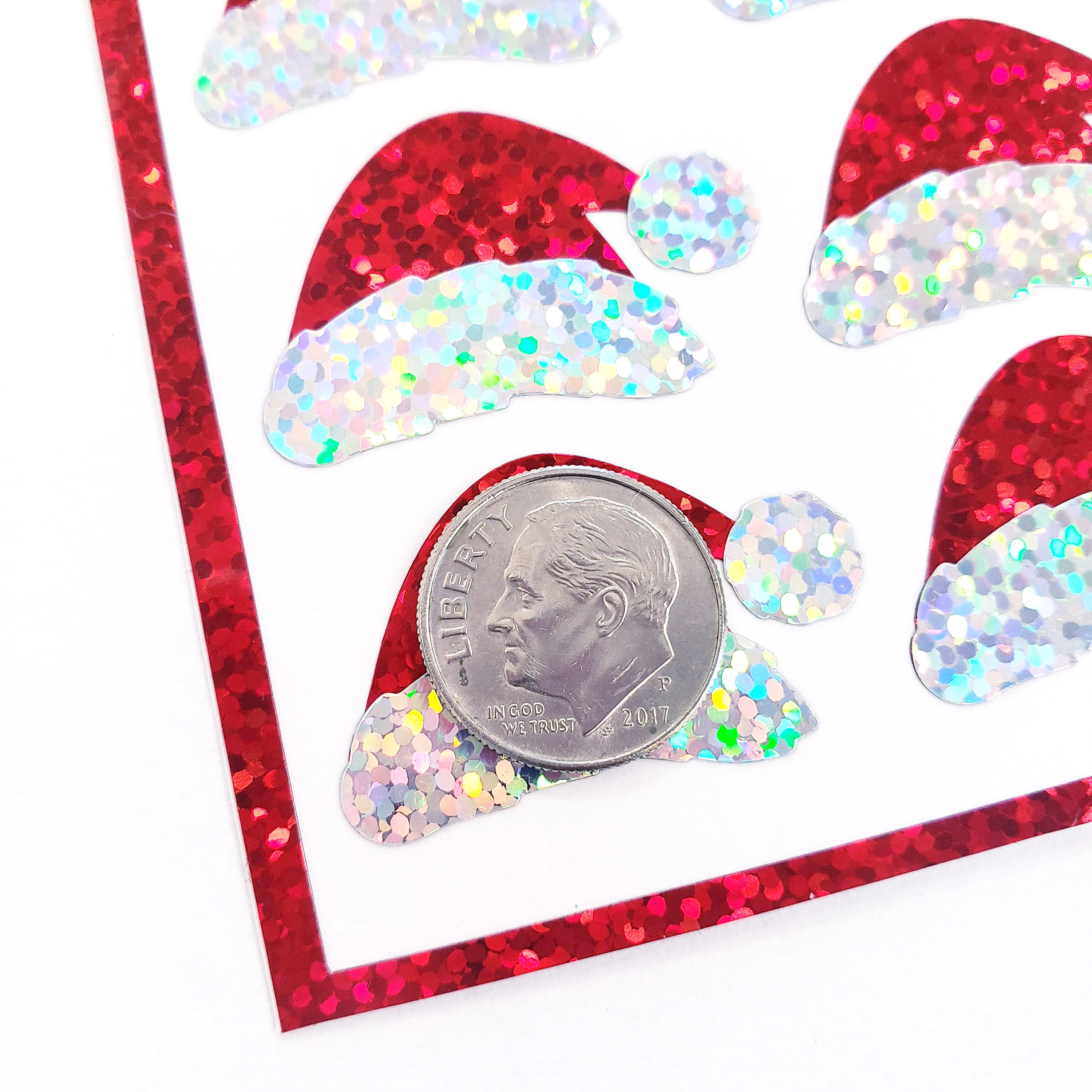 Lot De 500 Autocollants De Chapeau De Père Noël - Autocollants De Noël