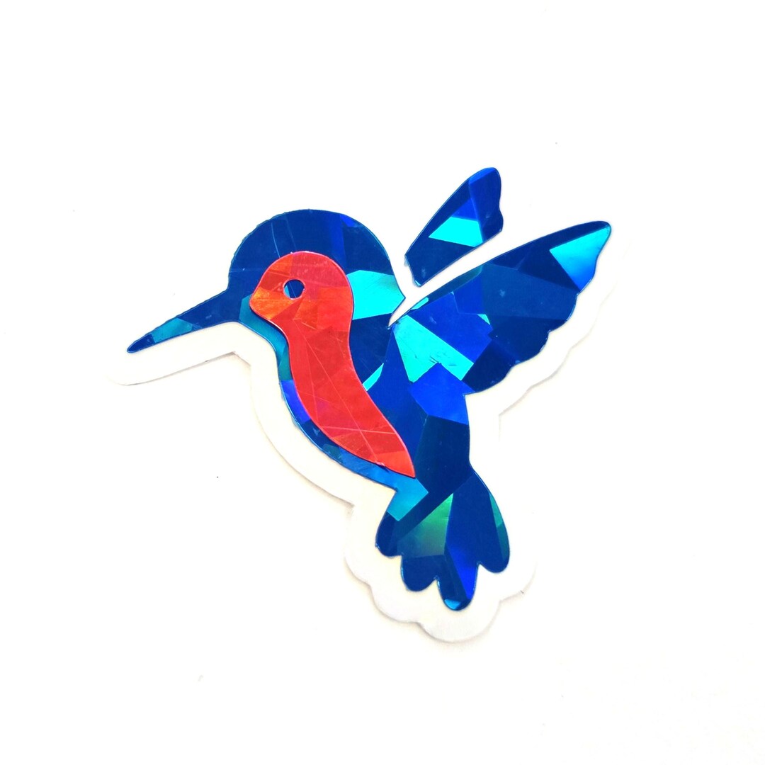 Blue Hummingbirds Mini Sticker Set, Sparkly Vinyl Birds for Crafts ...