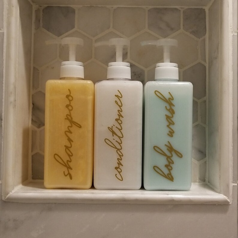 Shampoo Conditioner Body Wash Lotion Label Decal Set for Etsy