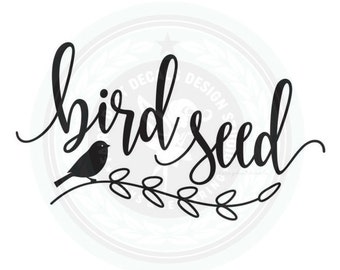 Bird Seed Decal, Bird Seed Container Label, vinyl decal, wild bird seed storage label, computer cut decal