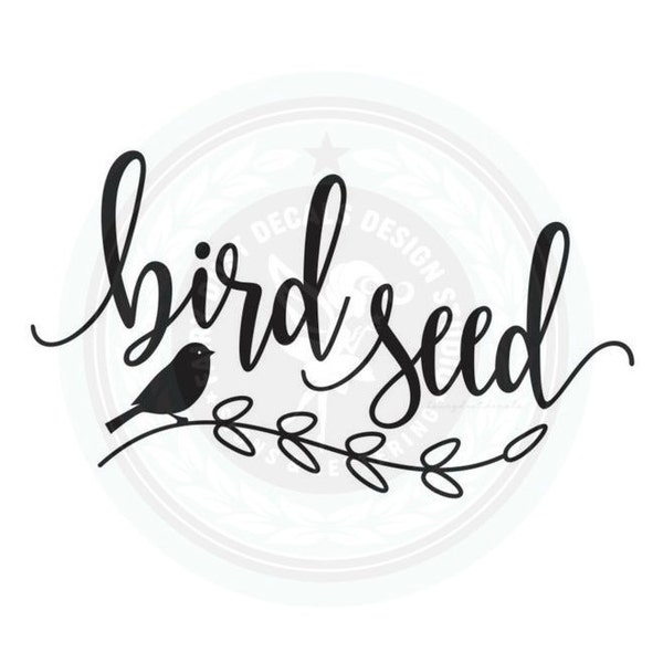 Bird Seed Decal, Bird Seed Container Label, vinyl decal, wild bird seed storage label, computer cut decal
