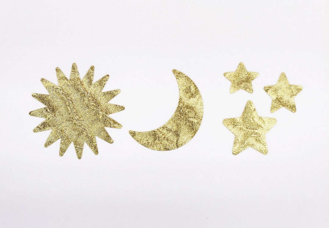 Sun Moon and Star Stickers Set of 25 50 or 100 Small Etsy