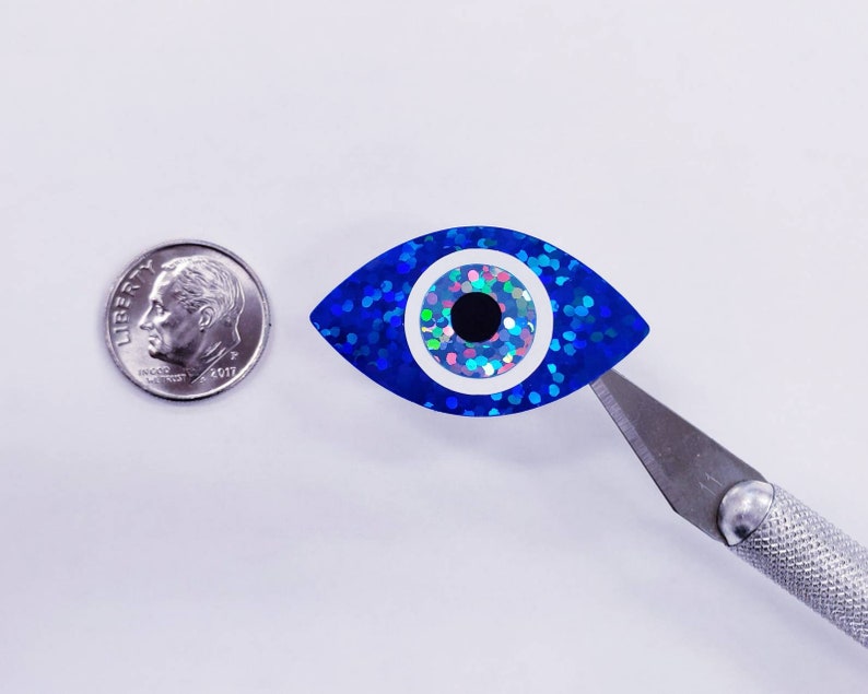 Evil Eye Stickers Set of Blue Eye Glitter Vinyl Decals Good Etsy