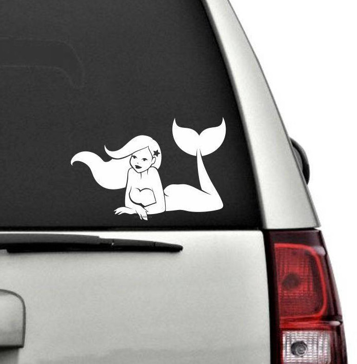 Mermaid Decal Car Window Sticker Pretty Mermaid Vinyl Etsy