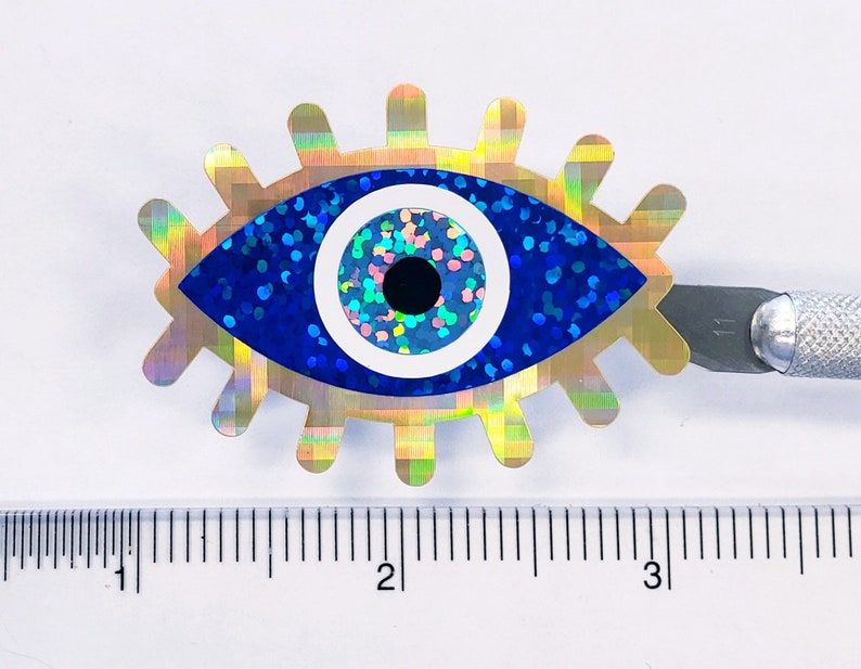 Evil Eye Stickers Set of 8 Blue Eye Glitter Vinyl Decals Etsy