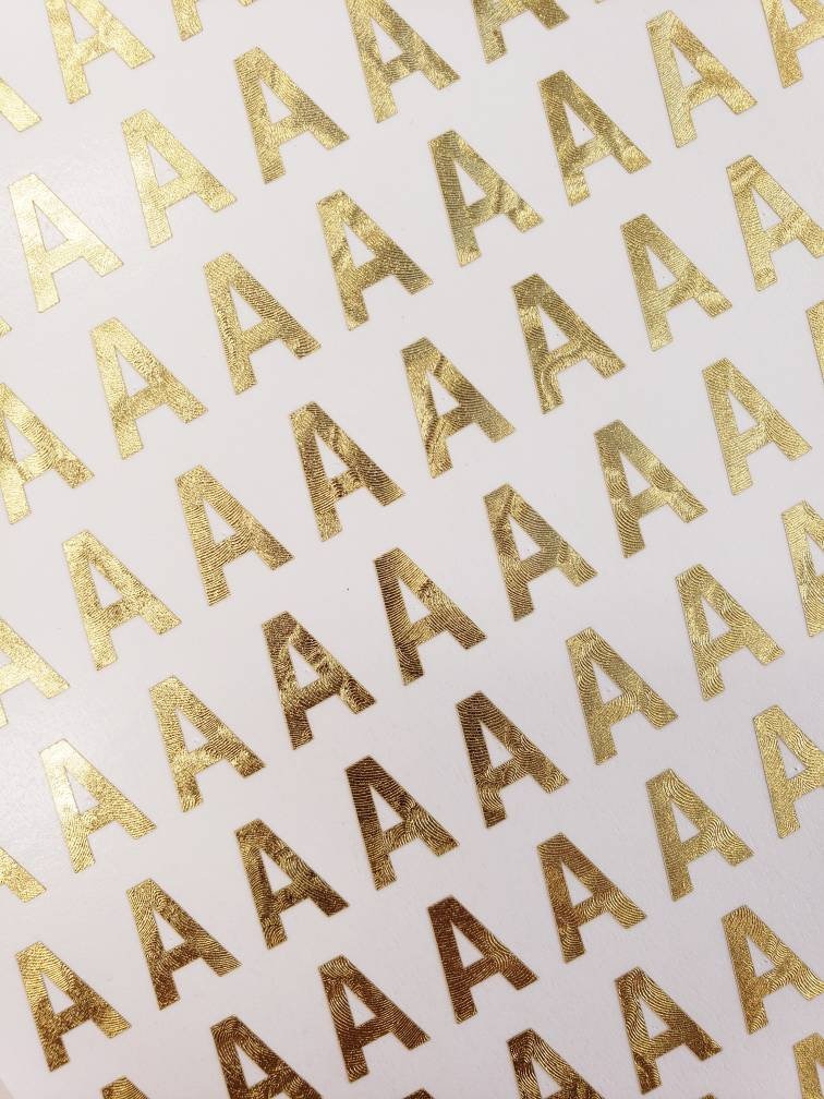  12 Sheets 200 Gold Letter Stickers Large Vinyl Letters