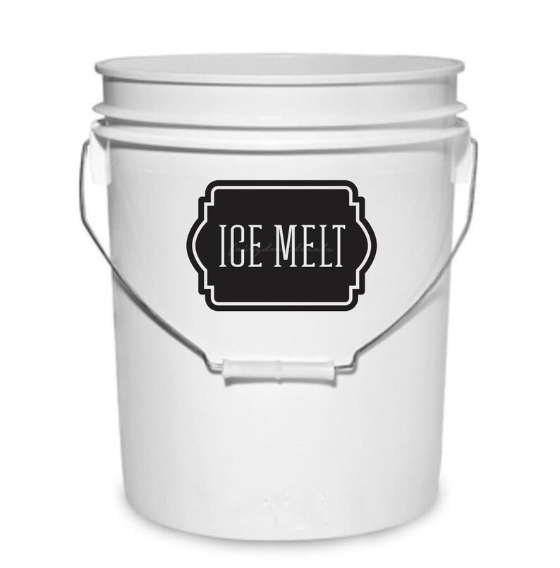 Ice Melt Bucket Decal driveway ice melt vinyl sticker label Etsy