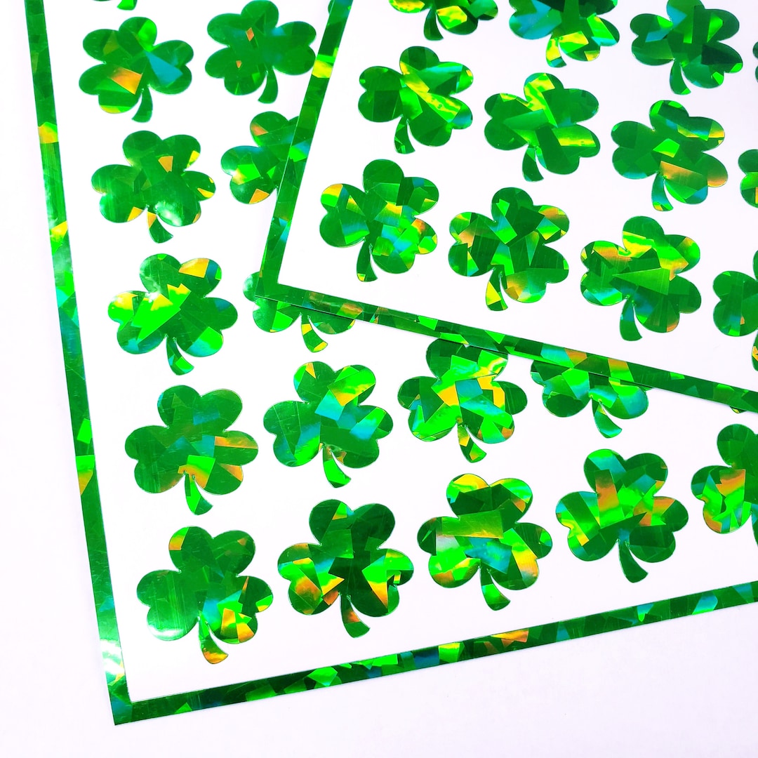 Shamrock Stickers, Set of 40 Spring Green Vinyl Decals, St. Patrick's ...