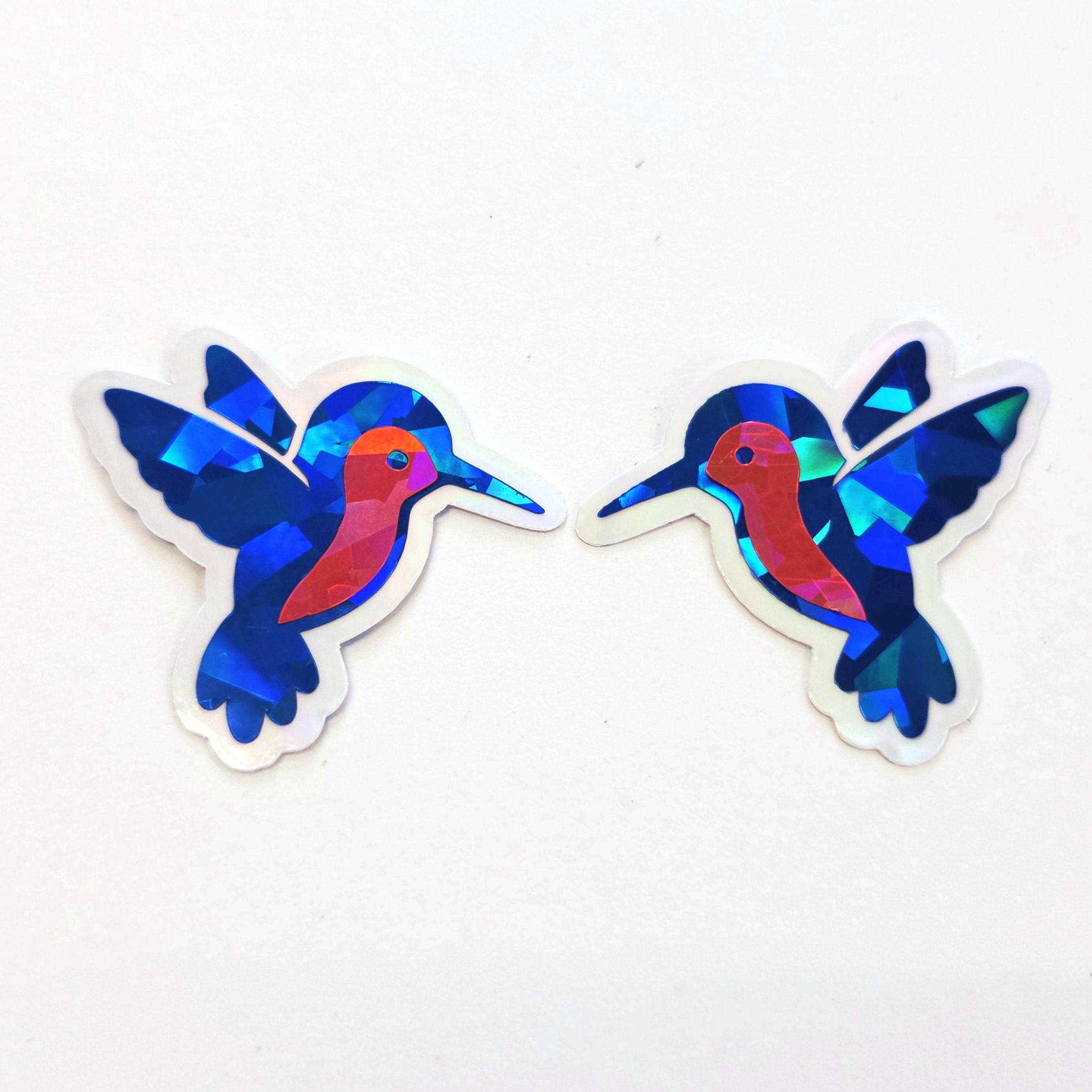 Blue Hummingbirds Mini Sticker Set, Sparkly Vinyl Birds for Crafts ...