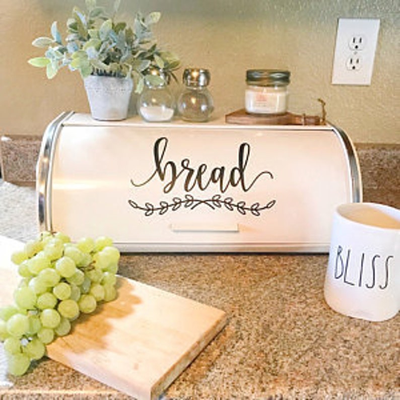 Bread Box Decal, Kitchen Pantry Canister Label, Bread Decal, Vinyl Letters, Kitchen Storage, Bread Box NOT included image 4