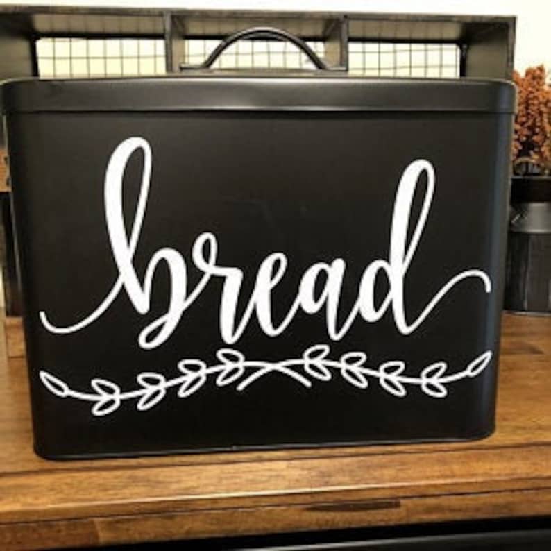 Bread Box Decal, Kitchen Pantry Canister Label, Bread Decal, Vinyl Letters, Kitchen Storage, Bread Box NOT included image 3