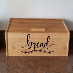 Bread Box Decal, Kitchen Pantry Canister Label, Bread Decal, Vinyl Letters, Kitchen Storage, Bread Box NOT included image 2