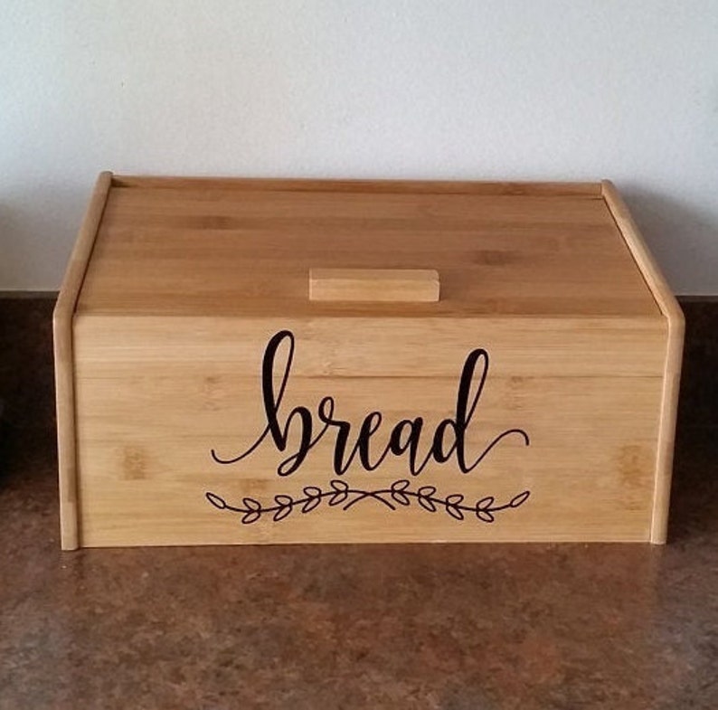 Bread Box Decal, Kitchen Pantry Canister Label, Bread Decal, Vinyl Letters, Kitchen Storage, Bread Box NOT included image 2