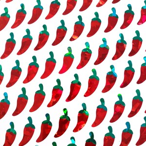 Pepper Stickers, set of 10, 25 or 50 spicy food label, red and green chili pepper vinyl decals.