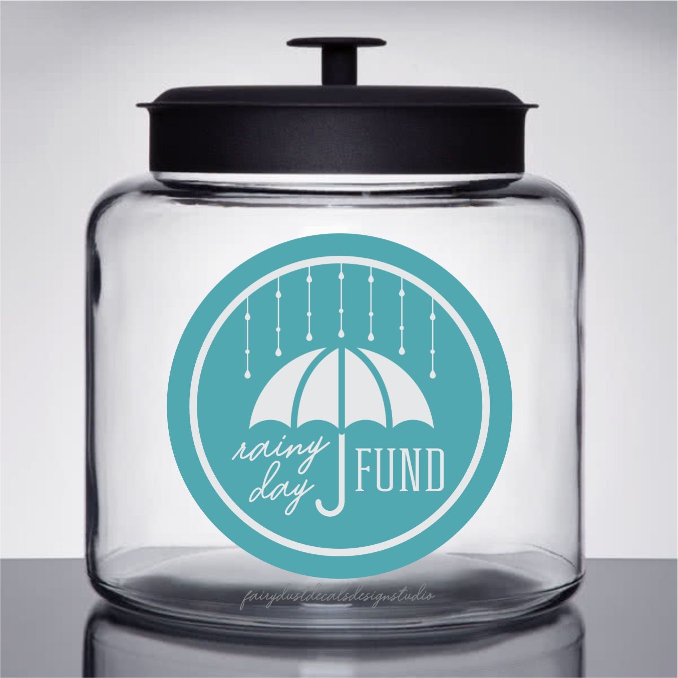 Rainy Day Fund Money Jar Decal Glass Canister Label save ...