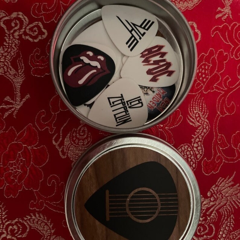 Guitar Pick Holder Acoustic Guitar Pick Container Six String Etsy