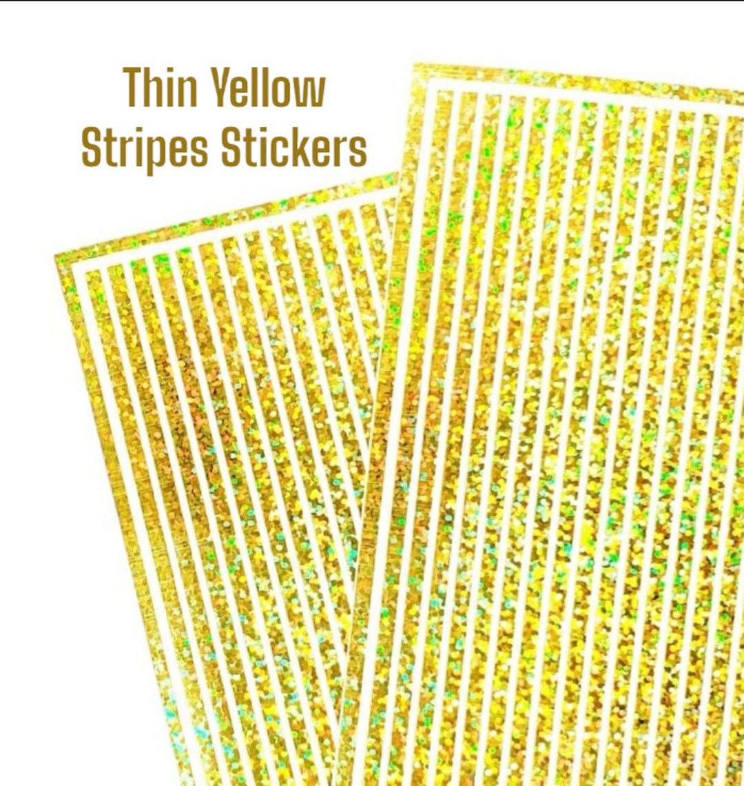 Yellow Stripes Sticker Sheet Set of 26 Thin Yellow Straight Etsy