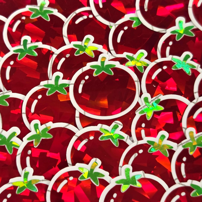 Tomato Sticker Rwards Garden Tomato Sticker Set, Sparkly Summer Vegetable Stickers for ...