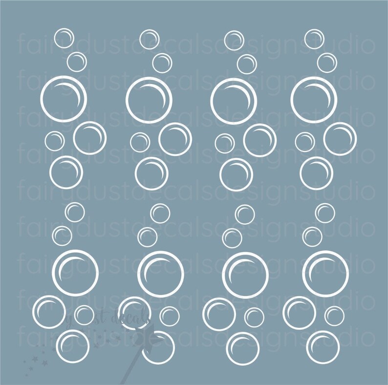 Bubbles Wall Decals Soap Bubble Decal Fish Ocean Beach Sea Water Vinyl Stickers For Bathroom