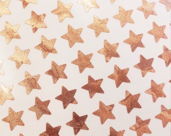 Copper Star Stickers, set of 50, 100 or 250 stars, metallic rose gold stars vinyl decals, autumn wedding meal choice stickers, copper stars
