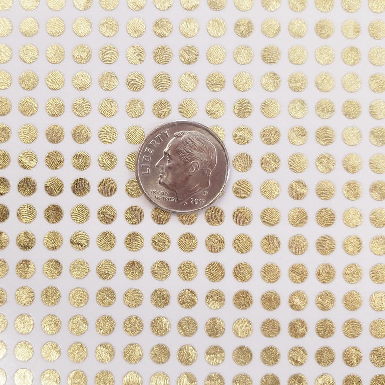 Extra Small Gold Dot Stickers, Set of 750 Micro Sized Golden Dot Vinyl ...