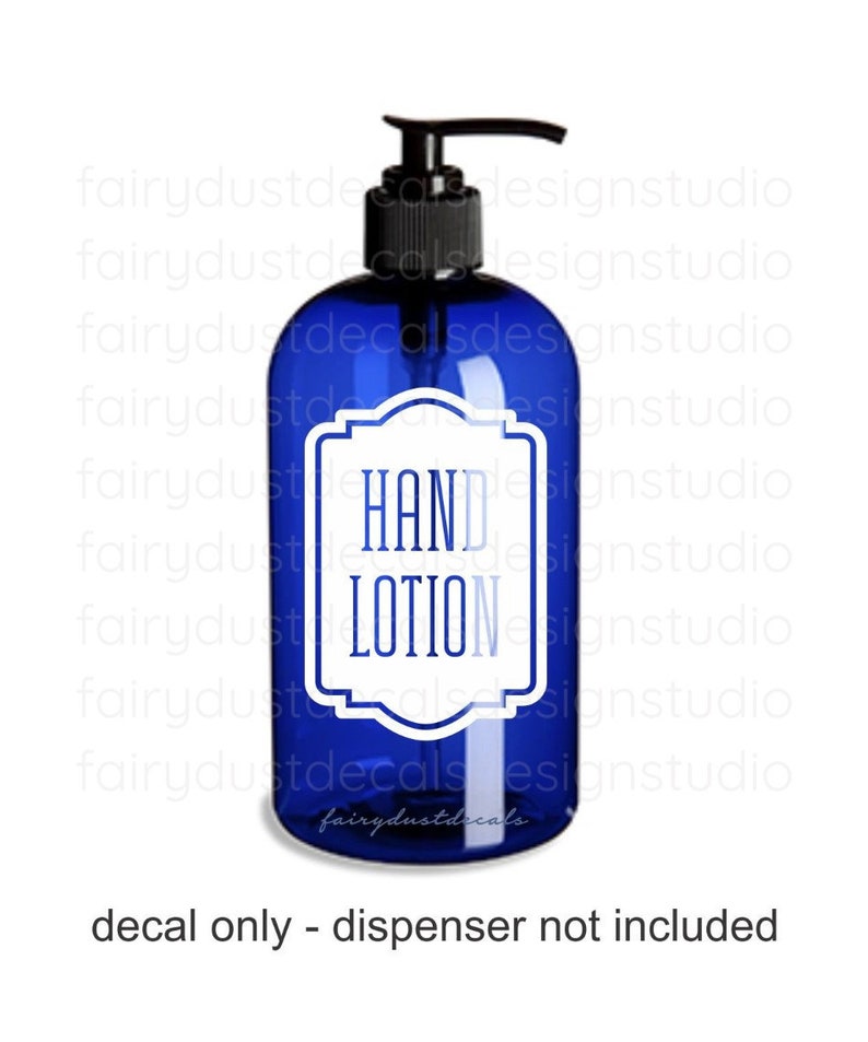 Hand Lotion Dispenser Decal Bathroom Hand Lotion Label Vinyl Etsy