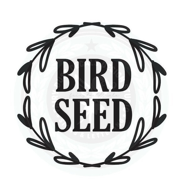 Bird Seed Decal, computer cut vinyl sticker, wild bird seed container label, bird seed storage sticker, organized home, pantry labels
