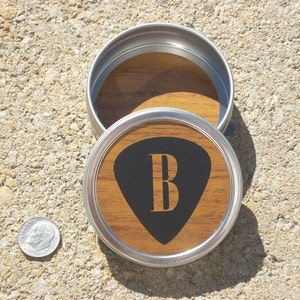 Guitar Picks Holder, personalized guitarist musician gift, acoustic guitar pick case, container for guitar picks, musician gift for him image 8