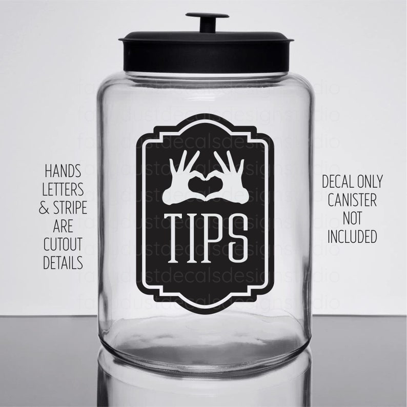 Tip Jar Decal Hair Stylist Tips Vinyl Decal Wedding Etsy