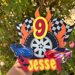 Hot wheels cake topper