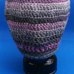 Slouchy Crochet Hat Pink and Grey/Gray Soft and Warm Ready To Ship Great for Chritmas and Winter Beret Tam Dreads image 5
