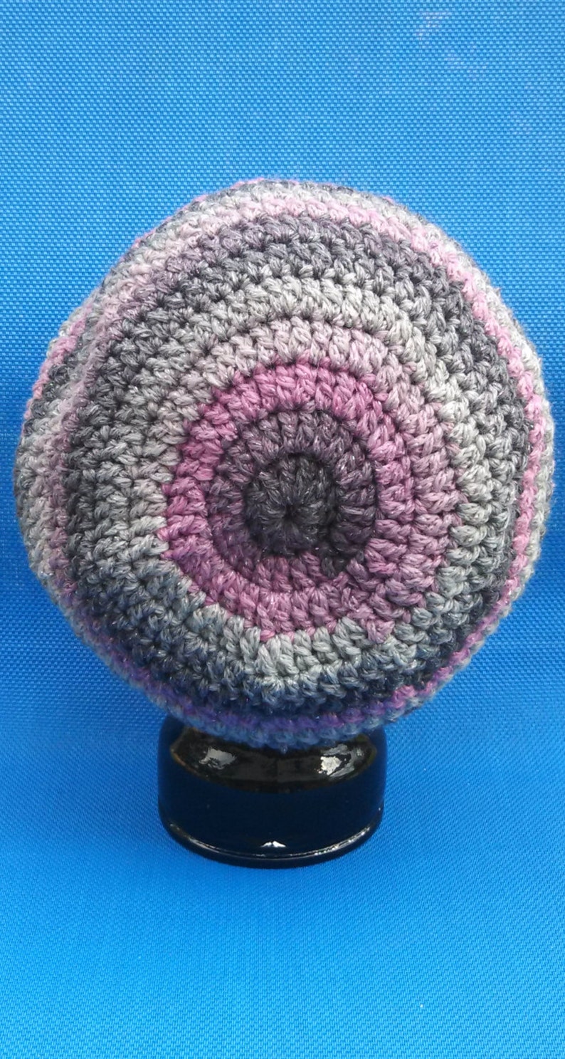 Slouchy Crochet Hat Pink and Grey/Gray Soft and Warm Ready To Ship Great for Chritmas and Winter Beret Tam Dreads image 3