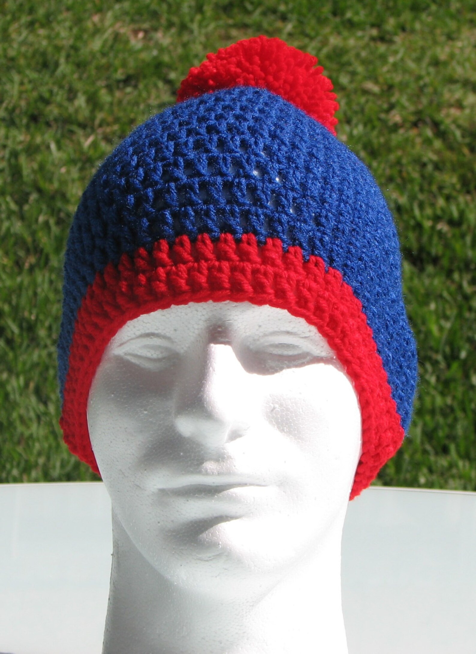 South Park Crochet Stan Marsh Beanie Hat Skull Cap Blue Red Etsy