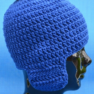 Crochet South Park Craig Tucker Blue With Yellow Pom Pom Crocheted Earflap Hat Perfect For A Craig Halloween Costume or Christmas gift Warm image 2