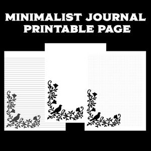 Minimalist Journal and Notebook Paper Downloadable and Printable. Decorative Blank, Dot Grid, and Lined Pages in Multiple Size Options.