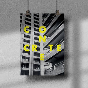 Cartel amarillo de hormigón Barbican