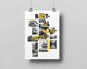 Brutales London Architektur Poster