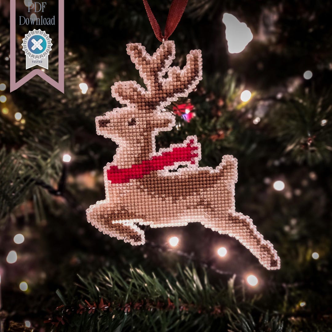 Reindeer Double-sided Cross Stitch Pattern Instant PDF Download ...