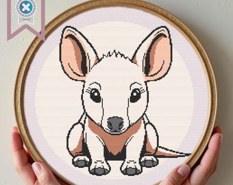 Aardvark Cross Stitch Pattern: Kids Room Decor (PDF Download)