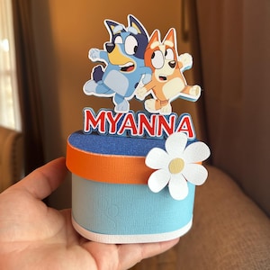 custom gable boxes, bluey dog gable boxes, bingo birthday, bluey dog decorations , potato chips wrap