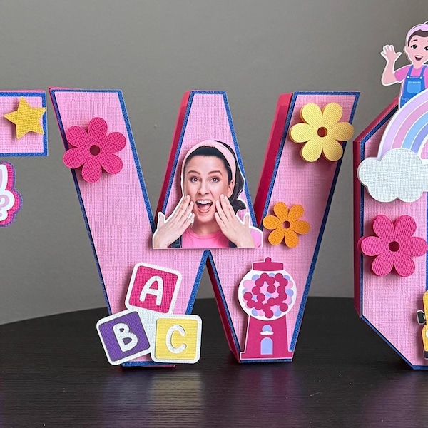 Ms Rachel 3D 7 inch letter, Ms Rachel centerpiece decorations, Ms rachel birthday party, ONE 3D letter, Ms Rachel second birthday