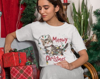 Meowy Christmas, Cat Christmas shirt
